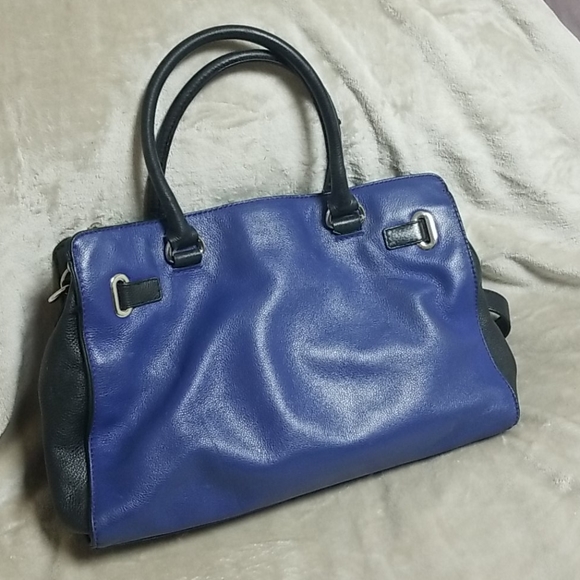 Michael Kors Blue Black Genuine Leather Handbag - Picture 3 of 4
